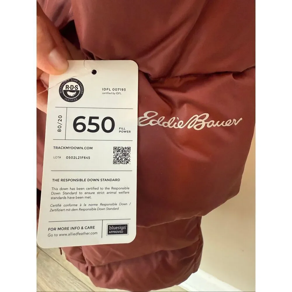 Eddie Bauer Women's Lodge Cascadian Down Parka In Burnt Orange Size M